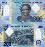 Angola 200 Kwanzas 2020, Bancnota Polimer UNC, Africa, Ne流通