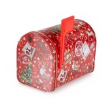 Cutie postala decor Craciun metal multicolor II 13x8x9.5 cm