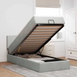 VidaXL Cadru de pat otoman cu saltea Gri deschis 90x190cm catifea 3312518