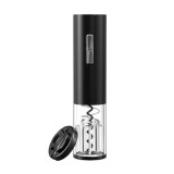 Tirbuson electric, cu acumulator reincarcabil si accesoriu pentru taiat folia, negru
