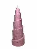 Lumanare parfumata, Spirala &icirc;naltă, Roz, Frezie, 200 mm, DARIALEX ART