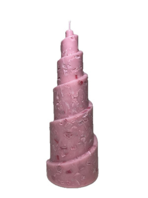 Lumanare parfumata, Spirala &amp;icirc;naltă, Roz, Frezie, 200 mm foto