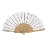 Evantai din Lemn cu Dantela, 23cm, CMCLASS