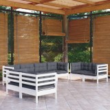 Gossi set mobilier de gradina cu perne, 8 piese, lemn masiv de pin