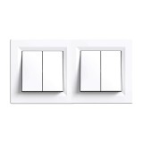 Leziter Nova &icirc;ntrerupator dublu pentru candelabru 10A 250V 105 cu cadru alb