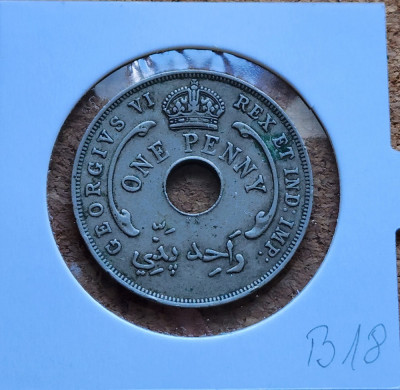 British West Africa One Penny 1947 foto