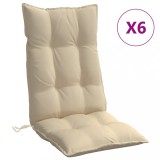 Cumpara ieftin Perne de scaun cu spatar inalt, 6 buc, bej, tesatura Oxford