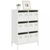 Dulap inalt Gossi alb, otel, 6 sertare, 68x39x101.5 cm, depozitare living,birou
