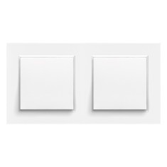 &Icirc;ntrerupător transversal dublu Nova 10A 250V 107 alb cu cadru dublu