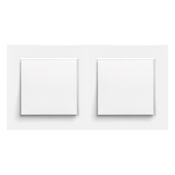 Nova comutator dublu 10A 250V 106 alb cu cadru dublu