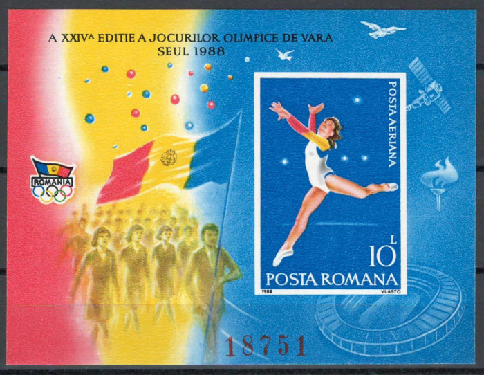 Romania 1988 MNH - LP 1209 - JO Seul, nedantelat