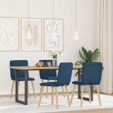 VidaXL Scaune de bucătărie, 4 buc., albastru, material textil