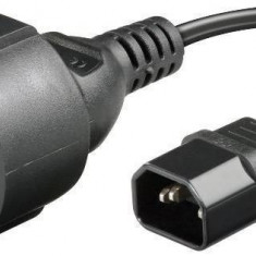 Cablu adaptor UPS-priza IEC320C14 la Schuko mama 23cm Goobay