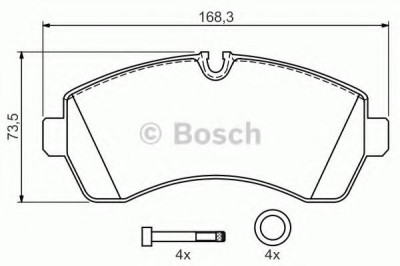 Set placute frana,frana disc VW CRAFTER 30-50 platou / sasiu (2F) (2006 - 2016) BOSCH 0 986 494 194 foto