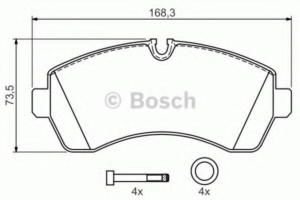 Set placute frana,frana disc VW CRAFTER 30-50 platou / sasiu (2F) (2006 - 2016) BOSCH 0 986 494 194