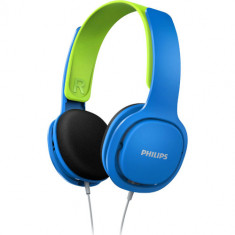 Casti audio pentru copii Philips SHK2000BL/00, izolare fonica, supraauriculare, Albastru/Verde foto