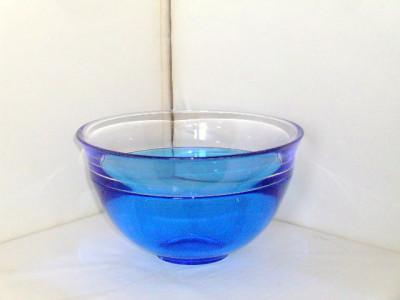 Bol cristal fuzionat incalmo - Neptunus - design Lars Hellsten, Orrefors Suedia foto