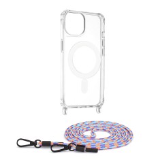 Husa magsafe compatibila apple iphone 14, atasare magnetica, cu snur detasabil, colorful foto