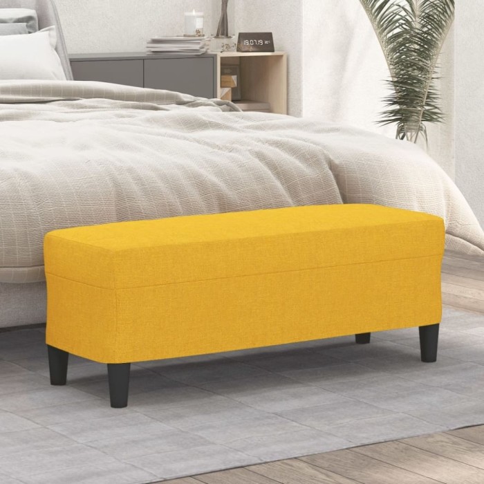 vidaXL Bancă, galben deschis, 100x35x41 cm, textil 349412