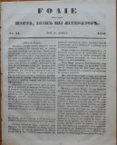 Foaia pentru minte , inima si literatura , nr. 34 , 1851 , Brasov , Muresanu