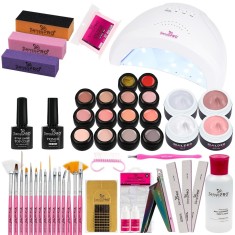 Kit Unghii False cu Gel UV - Promotie #55 + CADOU Set 15 Pensule Manichiura