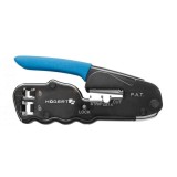 Cleste sertizare mufe, otel inoxidabil, pentru fire 0.25-6.0 mm2, maner ergonomic