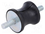 Atenuator vibrații M8 &Oslash;40mm lungime 30mm gumă ELESA GANTER DVC.1