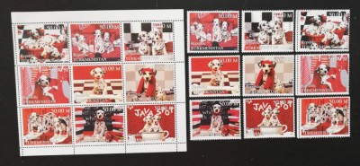 TURKMENISTAN- CIINI DALMATIENI-9 v+9 v.in 1coala mica,-MNH** - TU PLR 59 foto