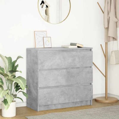 vidaXL Bufetă Gri Beton 80x35x76 cm Lemn prelucrat foto