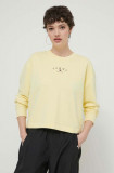 Cumpara ieftin Tommy Jeans bluză femei, culoarea galben, cu imprimeu DW0DW18143