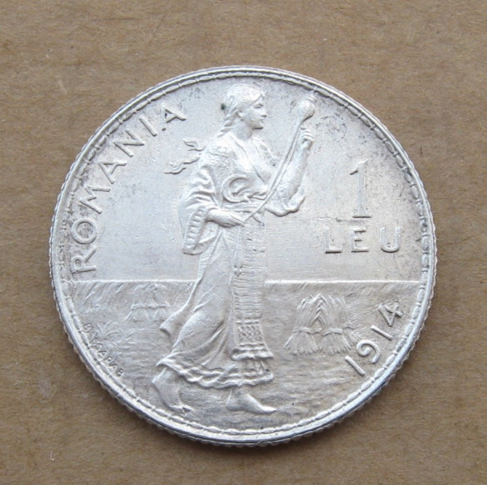 Moneda Romania / 1 Leu 1914 Bruxelle
