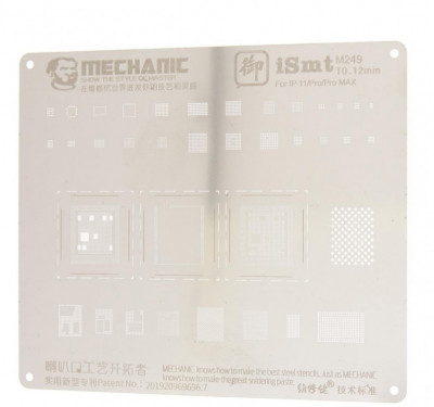 BGA Reballing Mechanic, iSmt Series Steel Stencil 2 in 1, iPhone 11 Pro, 11 Pro Max foto