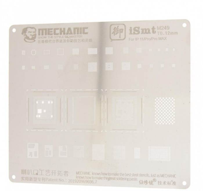 BGA Reballing Mechanic, iSmt Series Steel Stencil 2 in 1, iPhone 11 Pro, 11 Pro Max