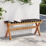 Gossi banca de gradina, negru, lemn masiv acacia/textil