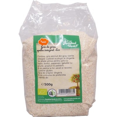 Gris de Grau Spelta Integral Bio Paradisul Verde 500gr foto