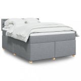 Cumpara ieftin Pat continental, gri deschis, 140x200 cm, material textil