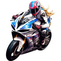 Sticker decorativ, Motocicleta, Alb, 73 cm, 1336STK-5