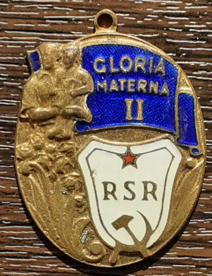 MEDALIE ROMANIA - ORDINUL GLORIA MATERNA CLS. II, RSR, DOAR PARTE INFERIOARA foto