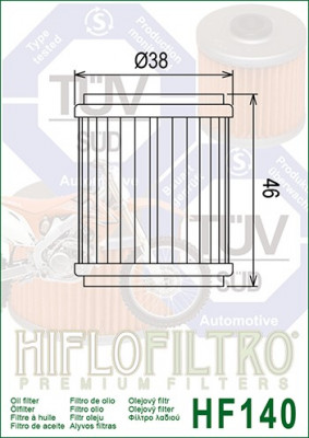 Filtru Ulei HF140 Hiflofiltro Husqvarna Yamaha Cod Produs: MX_NEW HF140 foto