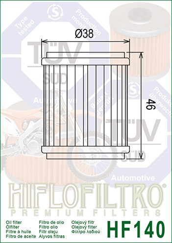 Filtru Ulei HF140 Hiflofiltro Husqvarna Yamaha Cod Produs: MX_NEW HF140
