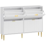 HOMCOM Dulap de pantofi pentru 20 de perechi de pantofi cu 4 sertare rabatabile Alb | Aosom Romania
