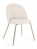 Cumpara ieftin Set 4 scaune otel auriu textil ivoire Tanya 49x55x77 cm