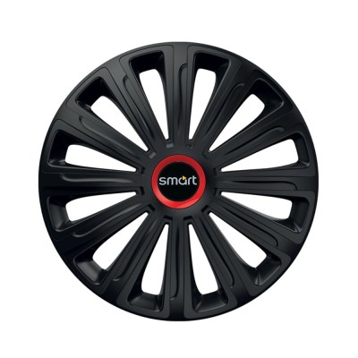 Set 4 capace roti Negre Cu Inel Rosu Trend R16 pentru gama auto Smart foto