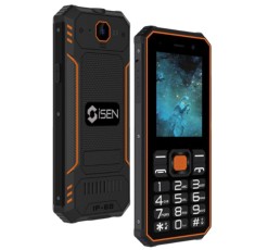 Telefon mobil iSEN F1 4G, Portocaliu, 2.4 LCD, 0.3MP spate + 0.08MP fata, 48MB RAM, 128MB ROM, Mocor OS, Unisoc T107, IP68, QWERTY, Lanterna, 2500mAh,