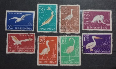 Romania 1957 Lp 448 fauna din Delta Dunării serie stampilat foto