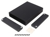Carcasă Aluminiu Neagră cu Panou 125x160x30mm