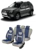 Huse Scaune Auto Dacia Duster 2010-2017 Piele Textil Compatibile Airbag Buzunare Spate