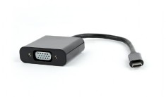 CABLU video GEMBIRD, adaptor USB 3.1 Type-C (T) la VGA (M), 15cm, rezolutie maxima Full HD (1920 x 1080) la 60Hz, negru, &amp;quot;AB-CM-VGAF-01&amp;quot; (timbru verde foto