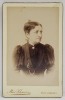 BUCURESTI , STUDIO MAX SCHWARZ , DOAMNA CU ROCHIE CU UMERII DIN VOAL NEGRU , FOTOGRAFIE C.D.V. , SFARSITUL SEC. XIX