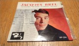 JACQUES BREL avec Francois Rauber et son Orchestre - LES TORIS; LES VIEUX; LES FENETRES; LA FANETTE - disc vinil - Extended Play 45 R.P.M., EP-254
